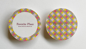 箔押しリバーシブルコースター(ピンク)